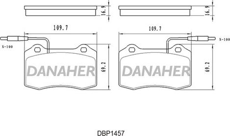 Danaher DBP1457 - Тормозные колодки, дисковые, комплект autospares.lv