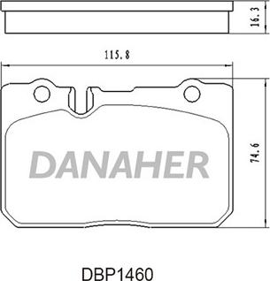 Danaher DBP1460 - Тормозные колодки, дисковые, комплект autospares.lv