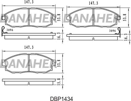 Danaher DBP1434 - Тормозные колодки, дисковые, комплект autospares.lv