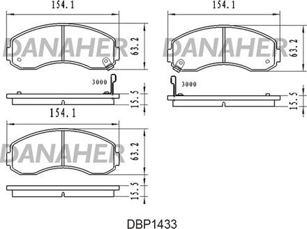 Danaher DBP1433 - Тормозные колодки, дисковые, комплект autospares.lv