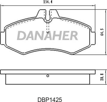 Danaher DBP1425 - Тормозные колодки, дисковые, комплект autospares.lv