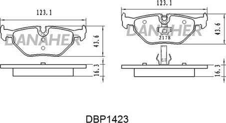 Danaher DBP1423 - Тормозные колодки, дисковые, комплект autospares.lv