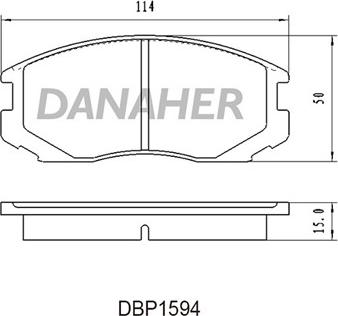 Danaher DBP1594 - Тормозные колодки, дисковые, комплект autospares.lv