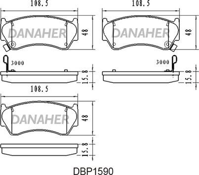 Danaher DBP1590 - Тормозные колодки, дисковые, комплект autospares.lv