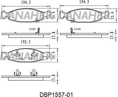 Danaher DBP1557-01 - Тормозные колодки, дисковые, комплект autospares.lv