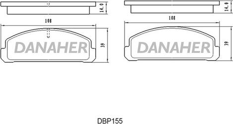 Danaher DBP155 - Тормозные колодки, дисковые, комплект autospares.lv