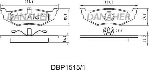 Danaher DBP1515/1 - Тормозные колодки, дисковые, комплект autospares.lv