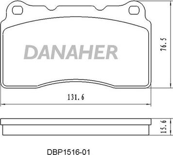 Danaher DBP1516-01 - Тормозные колодки, дисковые, комплект autospares.lv