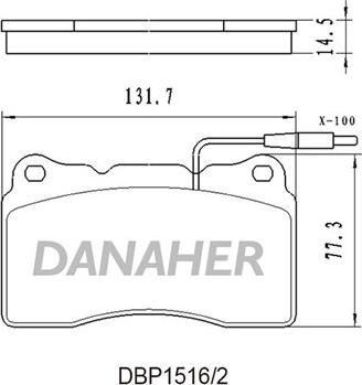 Danaher DBP1516/2 - Тормозные колодки, дисковые, комплект autospares.lv