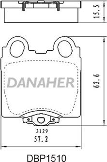 Danaher DBP1510 - Тормозные колодки, дисковые, комплект autospares.lv