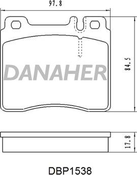 Danaher DBP1538 - Тормозные колодки, дисковые, комплект autospares.lv