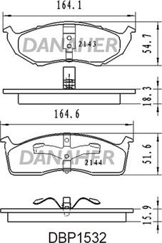 Danaher DBP1532 - Тормозные колодки, дисковые, комплект autospares.lv