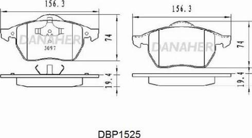 Danaher DBP1525 - Тормозные колодки, дисковые, комплект autospares.lv