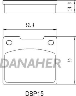 Danaher DBP15 - Тормозные колодки, дисковые, комплект autospares.lv