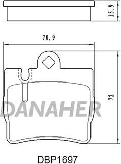 Danaher DBP1697 - Тормозные колодки, дисковые, комплект autospares.lv