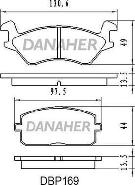 Danaher DBP169 - Тормозные колодки, дисковые, комплект autospares.lv