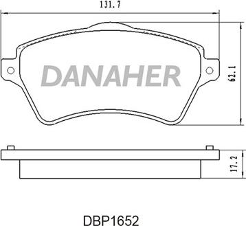 Danaher DBP1652 - Тормозные колодки, дисковые, комплект autospares.lv