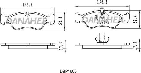 Danaher DBP1605 - Тормозные колодки, дисковые, комплект autospares.lv