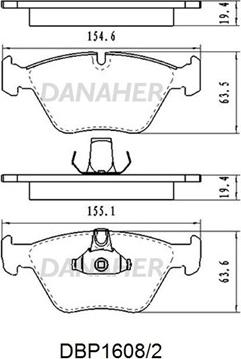 Danaher DBP1608/2 - Тормозные колодки, дисковые, комплект autospares.lv