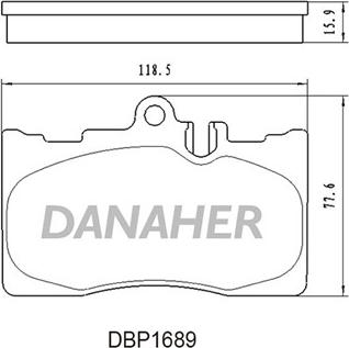 Danaher DBP1689 - Тормозные колодки, дисковые, комплект autospares.lv