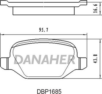 Danaher DBP1685 - Тормозные колодки, дисковые, комплект autospares.lv