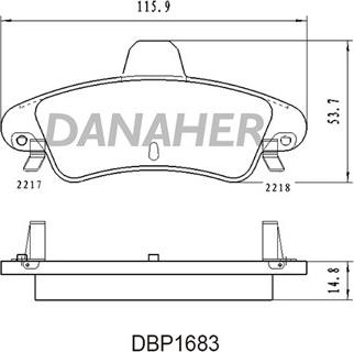 Danaher DBP1683 - Тормозные колодки, дисковые, комплект autospares.lv