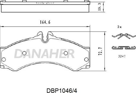 Danaher DBP1046/4 - Тормозные колодки, дисковые, комплект autospares.lv