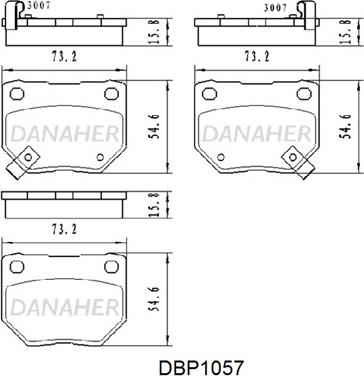 Danaher DBP1057 - Тормозные колодки, дисковые, комплект autospares.lv