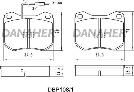 Danaher DBP108/1 - Тормозные колодки, дисковые, комплект autospares.lv
