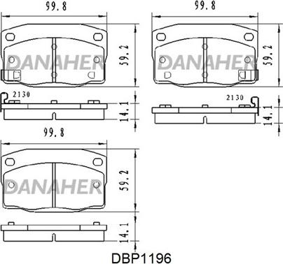 Danaher DBP1196 - Тормозные колодки, дисковые, комплект autospares.lv