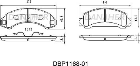 Danaher DBP1168-01 - Тормозные колодки, дисковые, комплект autospares.lv