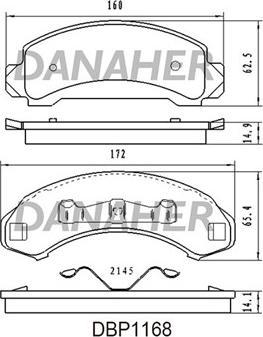 Danaher DBP1168 - Тормозные колодки, дисковые, комплект autospares.lv