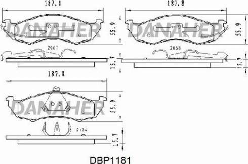 Danaher DBP118/1 - Тормозные колодки, дисковые, комплект autospares.lv