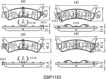 Danaher DBP1183 - Тормозные колодки, дисковые, комплект autospares.lv