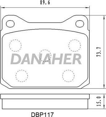 Danaher DBP117 - Тормозные колодки, дисковые, комплект autospares.lv