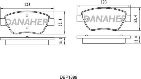 Danaher DBP1899 - Тормозные колодки, дисковые, комплект autospares.lv