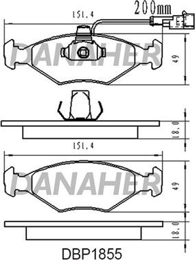 Danaher DBP1855 - Тормозные колодки, дисковые, комплект autospares.lv