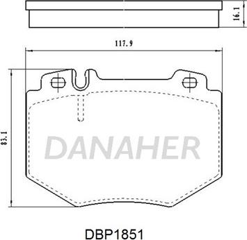 Danaher DBP1851 - Тормозные колодки, дисковые, комплект autospares.lv