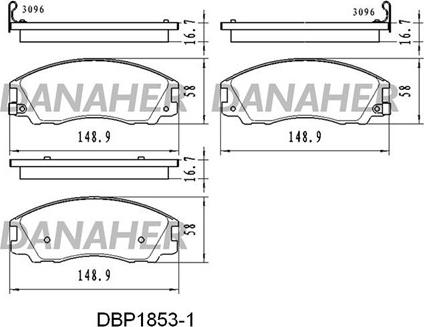 Danaher DBP1853/1 - Тормозные колодки, дисковые, комплект autospares.lv