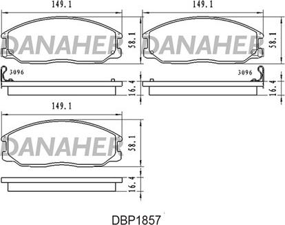 Danaher DBP1857 - Тормозные колодки, дисковые, комплект autospares.lv