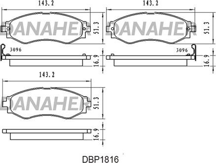 Danaher DBP1816 - Тормозные колодки, дисковые, комплект autospares.lv