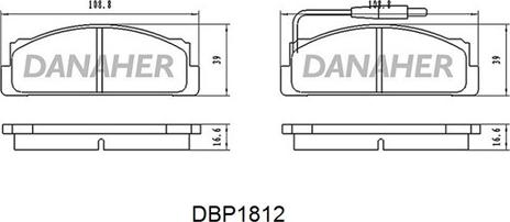Danaher DBP1812 - Тормозные колодки, дисковые, комплект autospares.lv