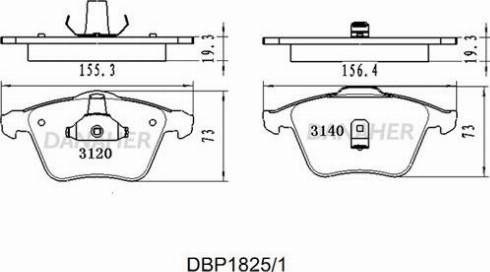 Danaher DBP1825/1 - Тормозные колодки, дисковые, комплект autospares.lv