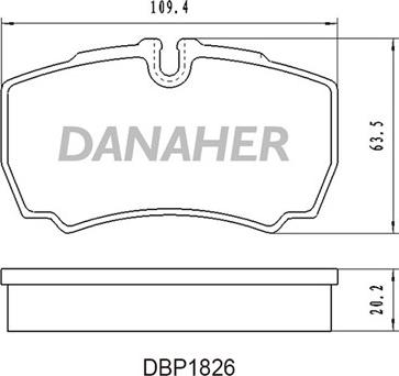 Danaher DBP1826 - Тормозные колодки, дисковые, комплект autospares.lv
