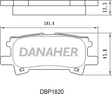 Danaher DBP1820 - Тормозные колодки, дисковые, комплект autospares.lv