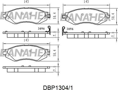 Danaher DBP1304/1 - Тормозные колодки, дисковые, комплект autospares.lv