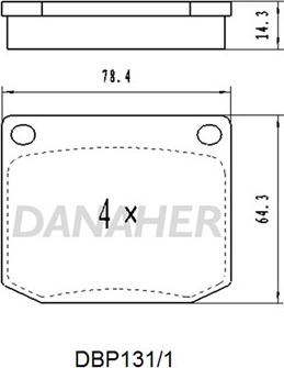 Danaher DBP131/1 - Тормозные колодки, дисковые, комплект autospares.lv