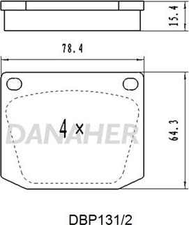 Danaher DBP131/2 - Тормозные колодки, дисковые, комплект autospares.lv