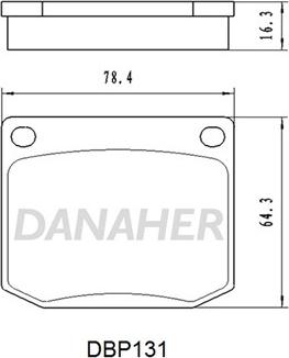 Danaher DBP131 - Тормозные колодки, дисковые, комплект autospares.lv