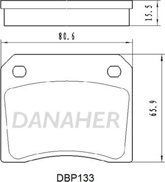 Danaher DBP133 - Тормозные колодки, дисковые, комплект autospares.lv